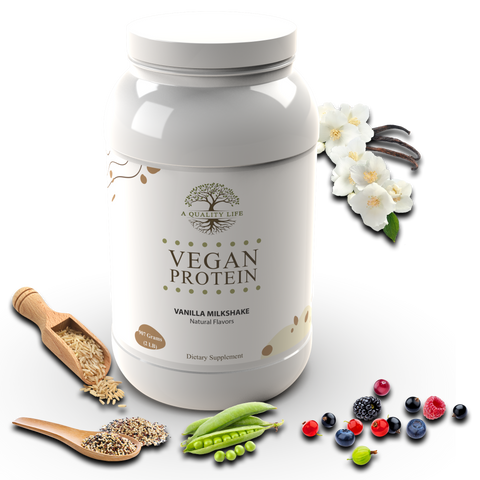 Vegan Protein Vanilla Milkshake by A Quality Life Nutrition