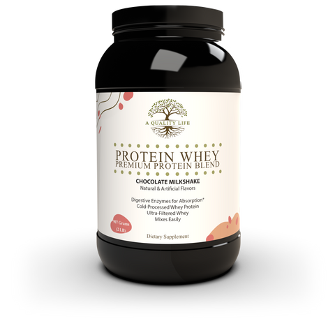 Protein Whey Premium Protein Blend Chocolate Milkshake by A Quality Life Nutrition