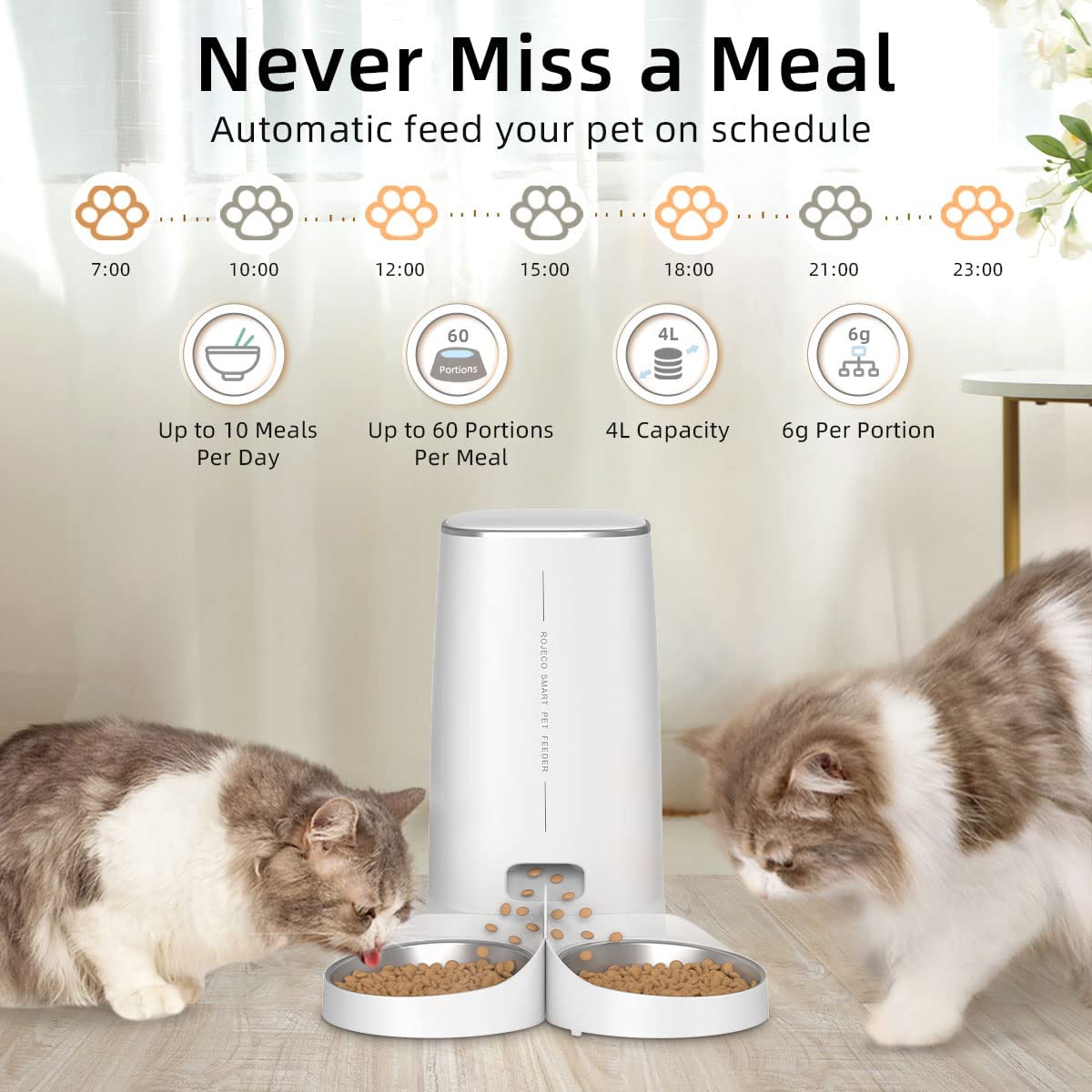Automatic Pet Feeder - 4L Capacity by GROOMY