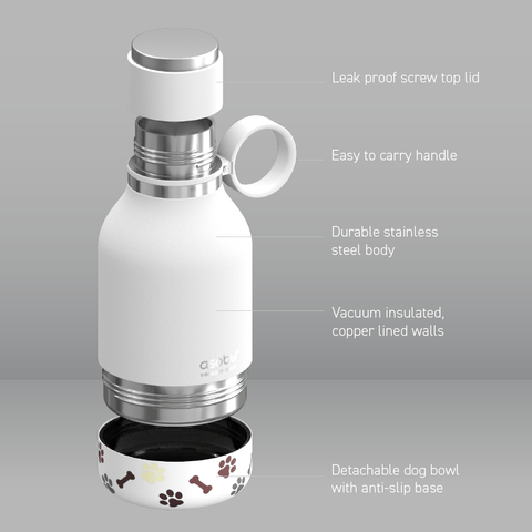 White Dog Bowl Bottle by ASOBU®