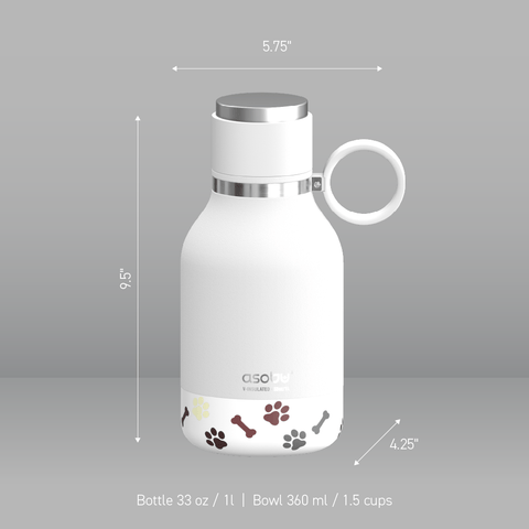 White Dog Bowl Bottle by ASOBU®