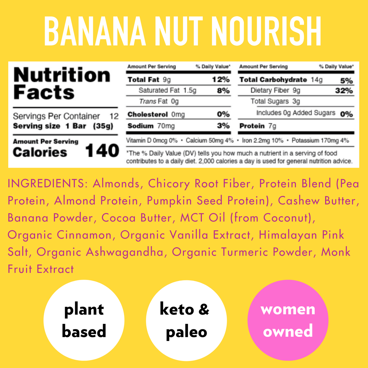 Banana Nut NOURISH (12 Count) 🍌 by B.T.R. Bar