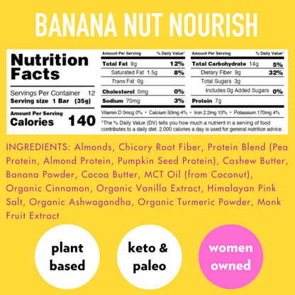 Banana Nut NOURISH (12 Count) 🍌 by B.T.R. Bar