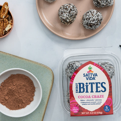 Sattva Vida Cocoa Craze Energy Bites Packs - 5 pieces x 8 packs by Farm2Me