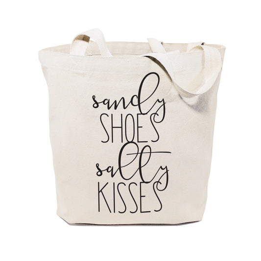 Sandy Shoes and Salty Kisses Cotton Canvas Tote Bag by The Cotton & Canvas Co.