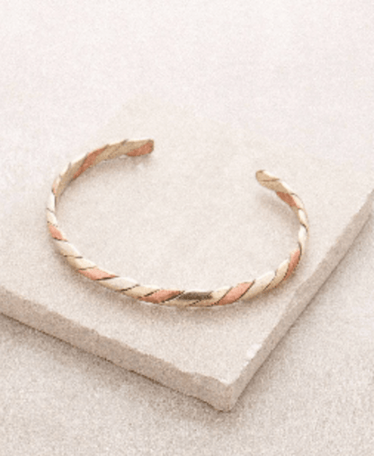 Fair Trade 3 Metal Twisted Bangle by Tiny Rituals