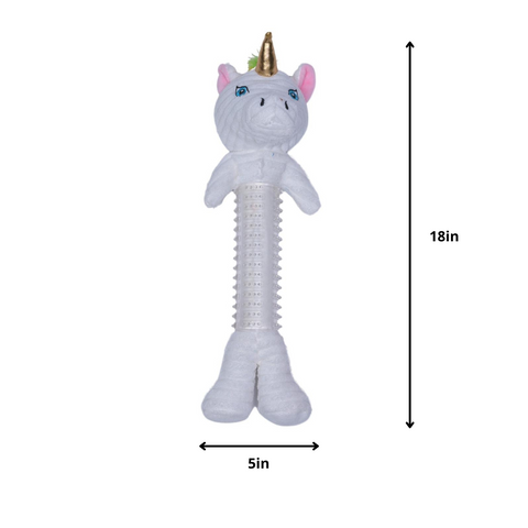 Innovative Plush and Thermoplastic Rubber Unicorn Corduroy Dog Toy by American Pet Supplies