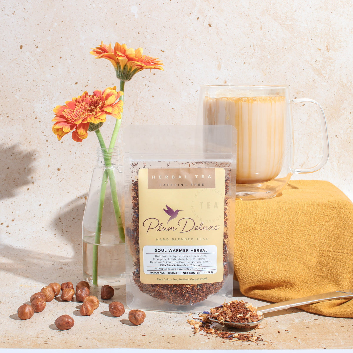 Soul Warmer Herbal Tea (Hazelnut - Chestnut - Caramel) by Plum Deluxe Tea