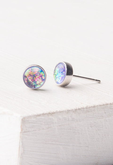 Lora Lavender & Silver Stud Earrings by Starfish Project