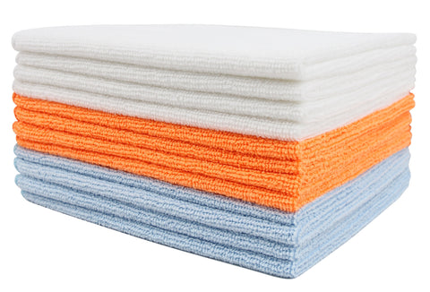 Certified Recycled Microfiber Cleaning Cloths, 12 Pack, 3 Colors by The Everplush Company