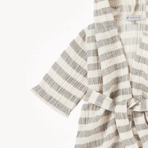 Striped Crinkle Kids Robe by POKOLOKO