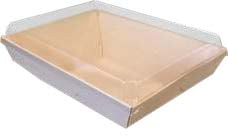 8X11x1 VerTerra Balsa Wood Tray with Clear Cover - 50 pcs by TheLotusGroup - Good For The Earth, Good For Us