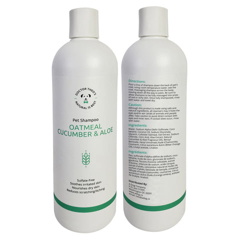 Dr. Theo's Dog Shampoo - Oatmeal, Cucumber & Aloe - 16 oz (2-Pack) by American Pet Supplies