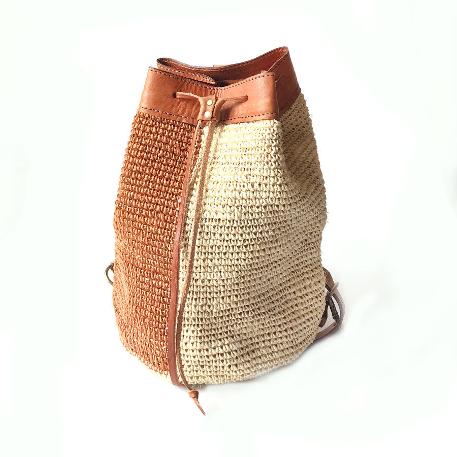 Transito Woven Mini Backpack | Orange-White by Made by Minga