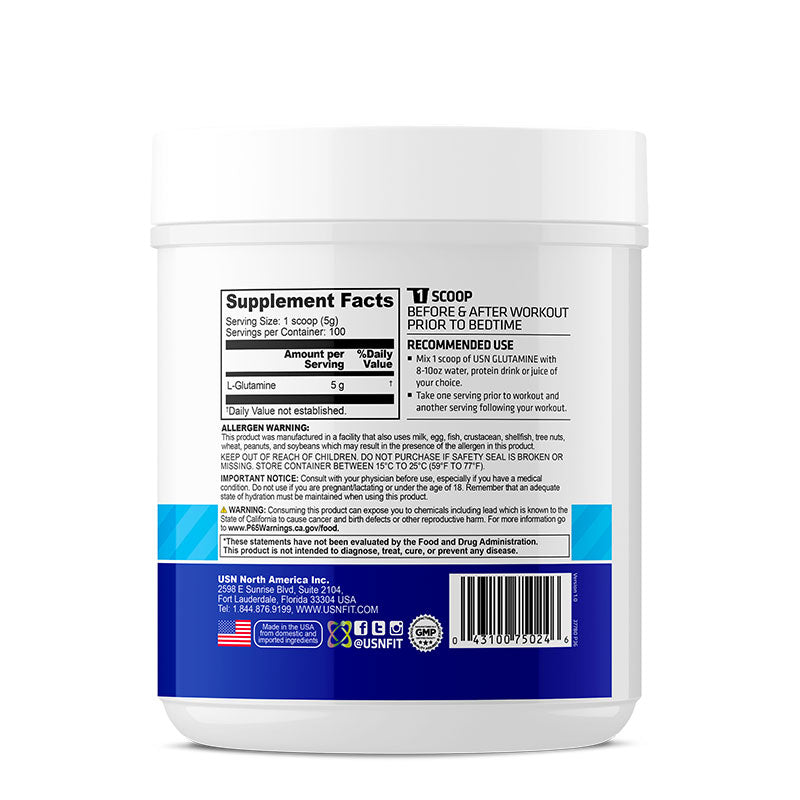 Pure Glutamine Powder by USNfit