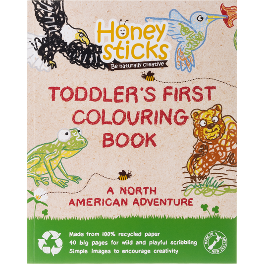 Toddlers First Colouring Book - A North American Adventure by Honeysticks USA
