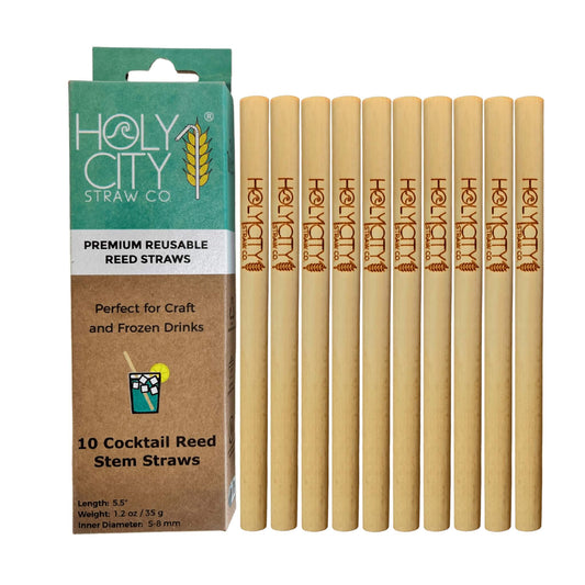 Cocktail Reusable Reed Straws | 10ct. by Holy City Straw Company
