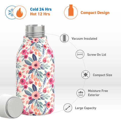 Urban Insulated and Double Walled Stainless Steel Bottle 16 Ounce by Asobu (Floral) by ASOBU®