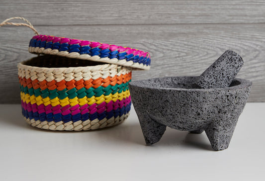 Molcajete with Tortilla Basket by Verve Culture