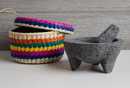 Molcajete with Tortilla Basket by Verve Culture