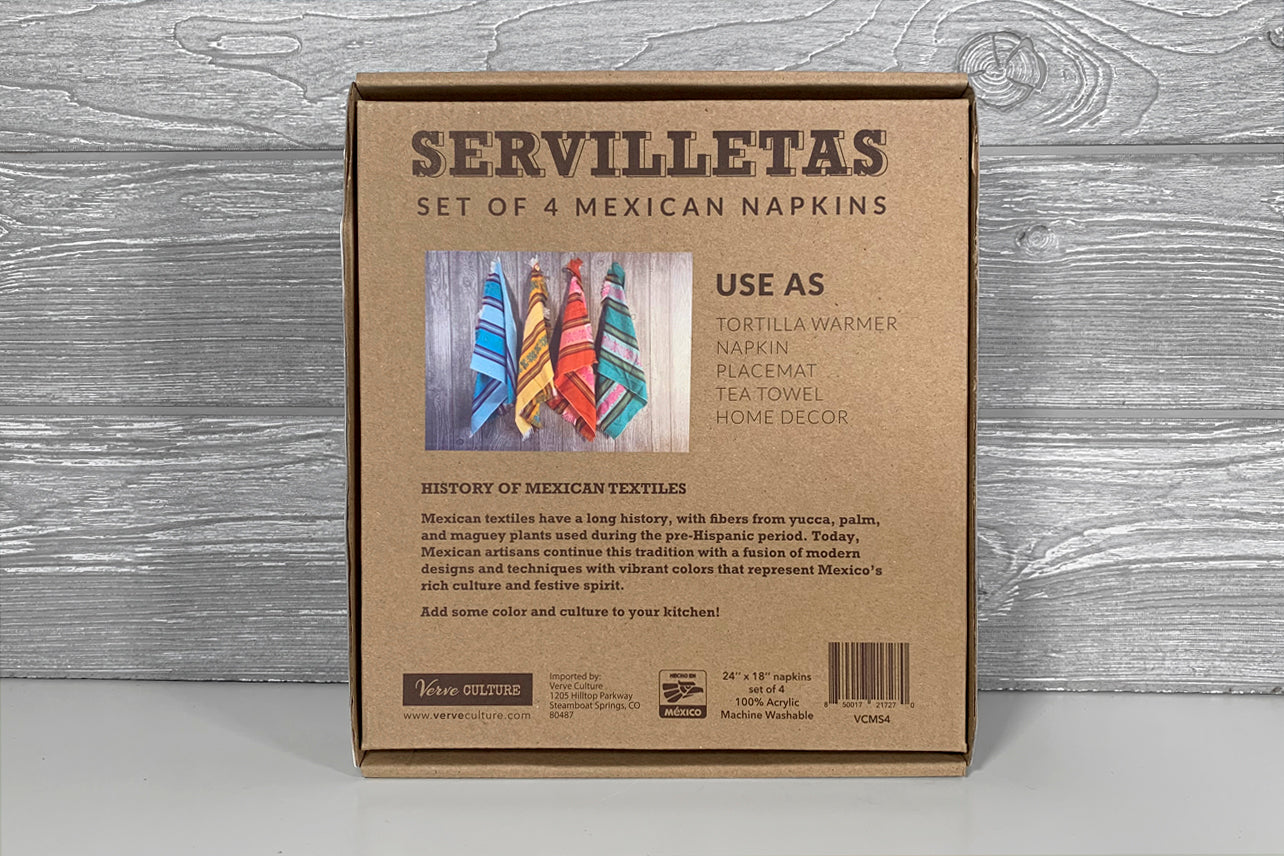 Servilletas - Set of 4 Mexican Napkins by Verve Culture