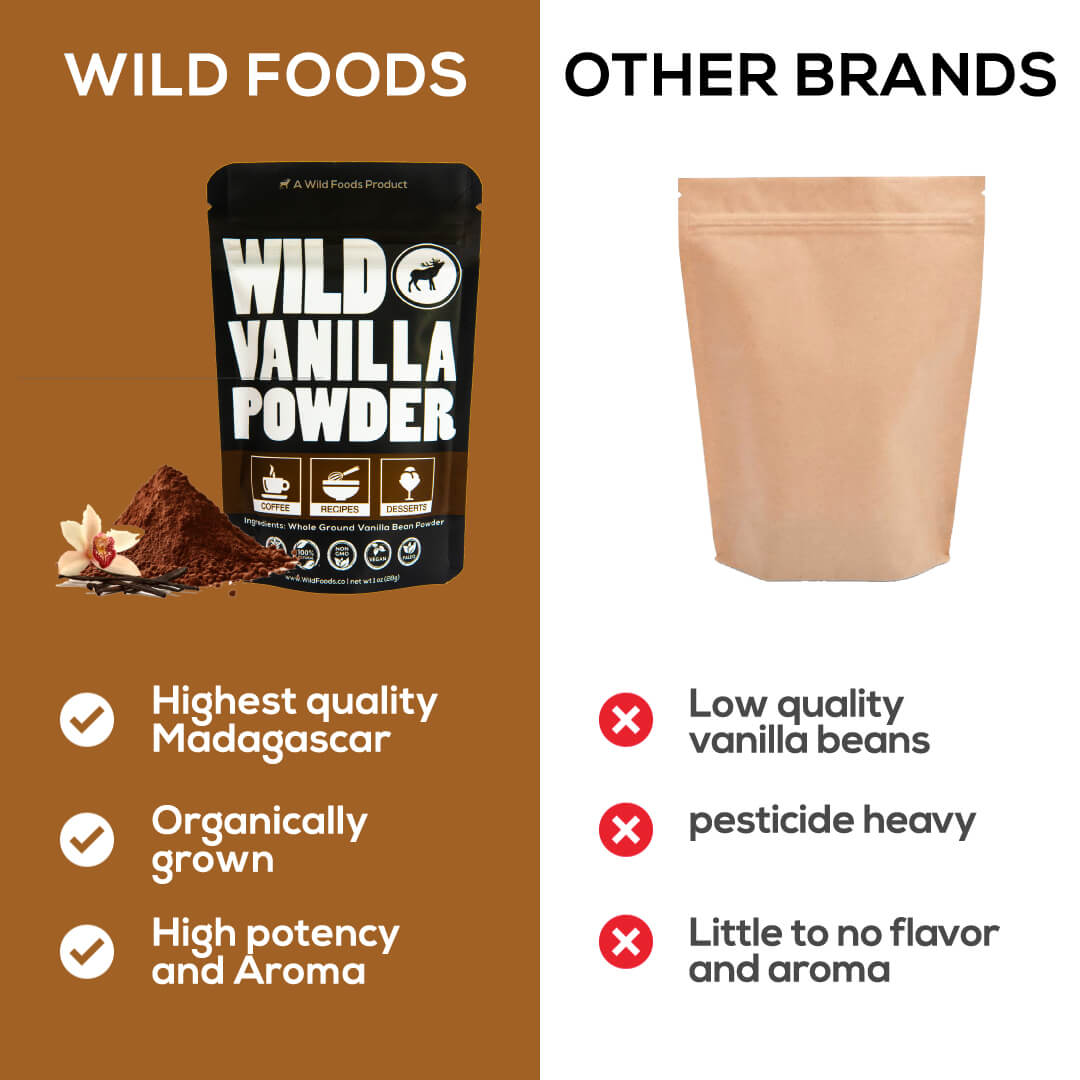 Vanilla Powder - Ground Whole Vanilla Beans by Wild Foods