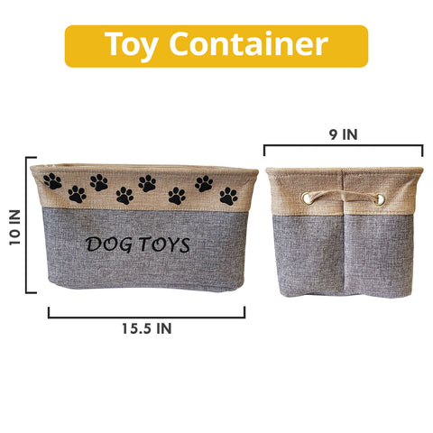 Collapsible Fabric Pet Toy Storage Basket - Dog Toy Bin by American Pet Supplies