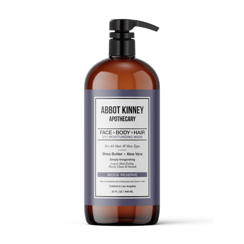 Abbot Kinney Apothecary Men's 3-in-1 Moisturizing Shampoo, Conditioner, and Body Wash - Wood Reserve 32oz by  Los Angeles Brands