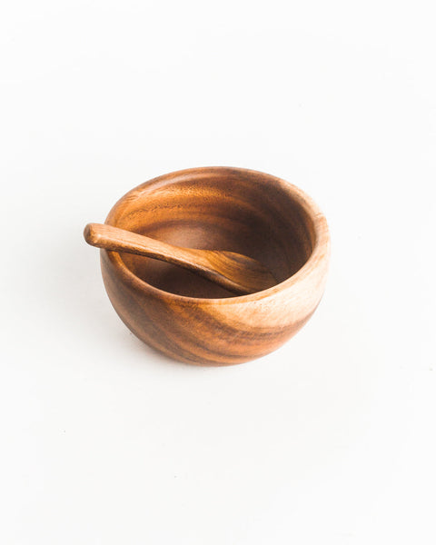 6" Acacia Wood Smoothie Bowl + Spoon by Creative Women