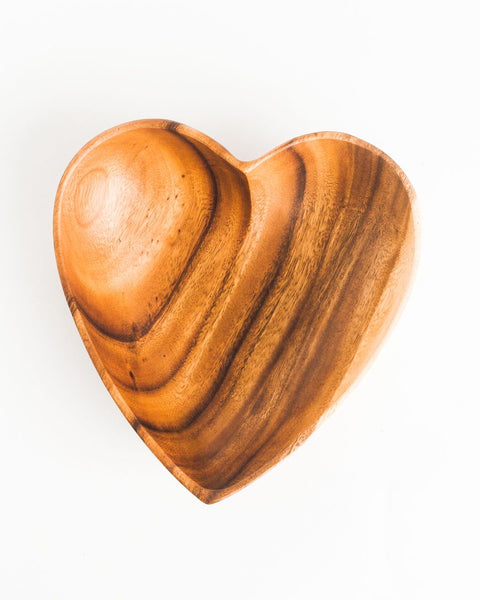 Acacia Wood 10" Heart Bowl by Creative Women