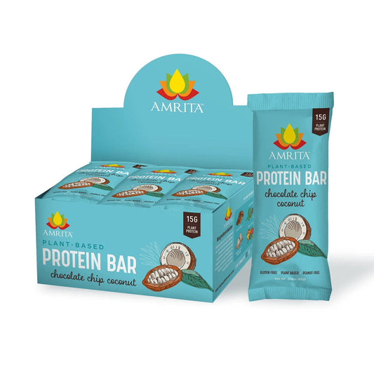 Amrita Bars Gluten-Free Chocolate Chip Coconut High Protein Bars - 12 x 2.12 oz by Farm2Me