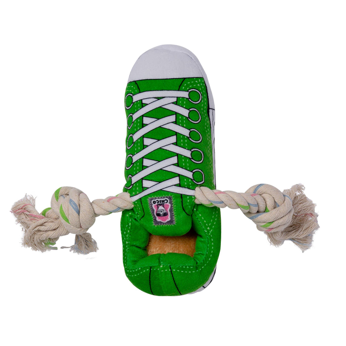 Squeaking Comfort Plush Sneaker Dog Toy - Green by American Pet Supplies