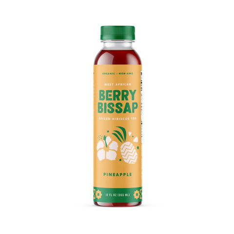 Organic Pineapple Bissap Hibiscus Tea Bottles - 12 x 12oz by Farm2Me