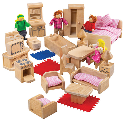 Doll Family and Furniture by Bigjigs Toys US