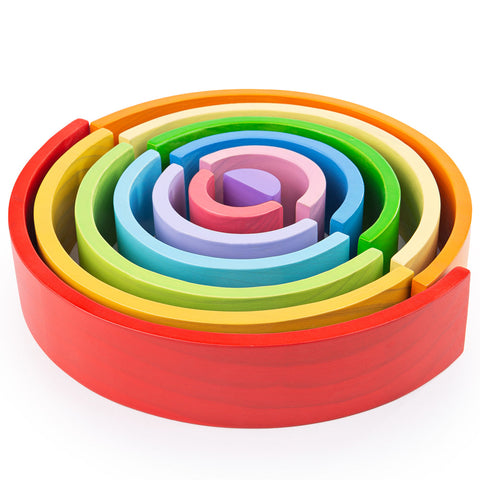 Wooden Stacking Rainbow - Large by Bigjigs Toys US