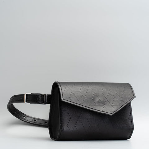Black Leather Fanny Pack - Amsterdam by Geometric Goods