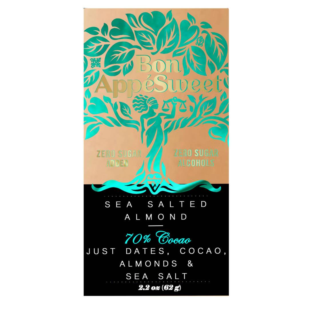 Date-Sweetened Sea Salted Almond Chocolate Bars - 12 x 2.2 oz by Farm2Me