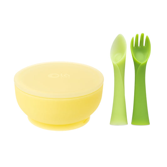 Suction Bowl with Fork+Spoon Bundle for Independent Feeding
