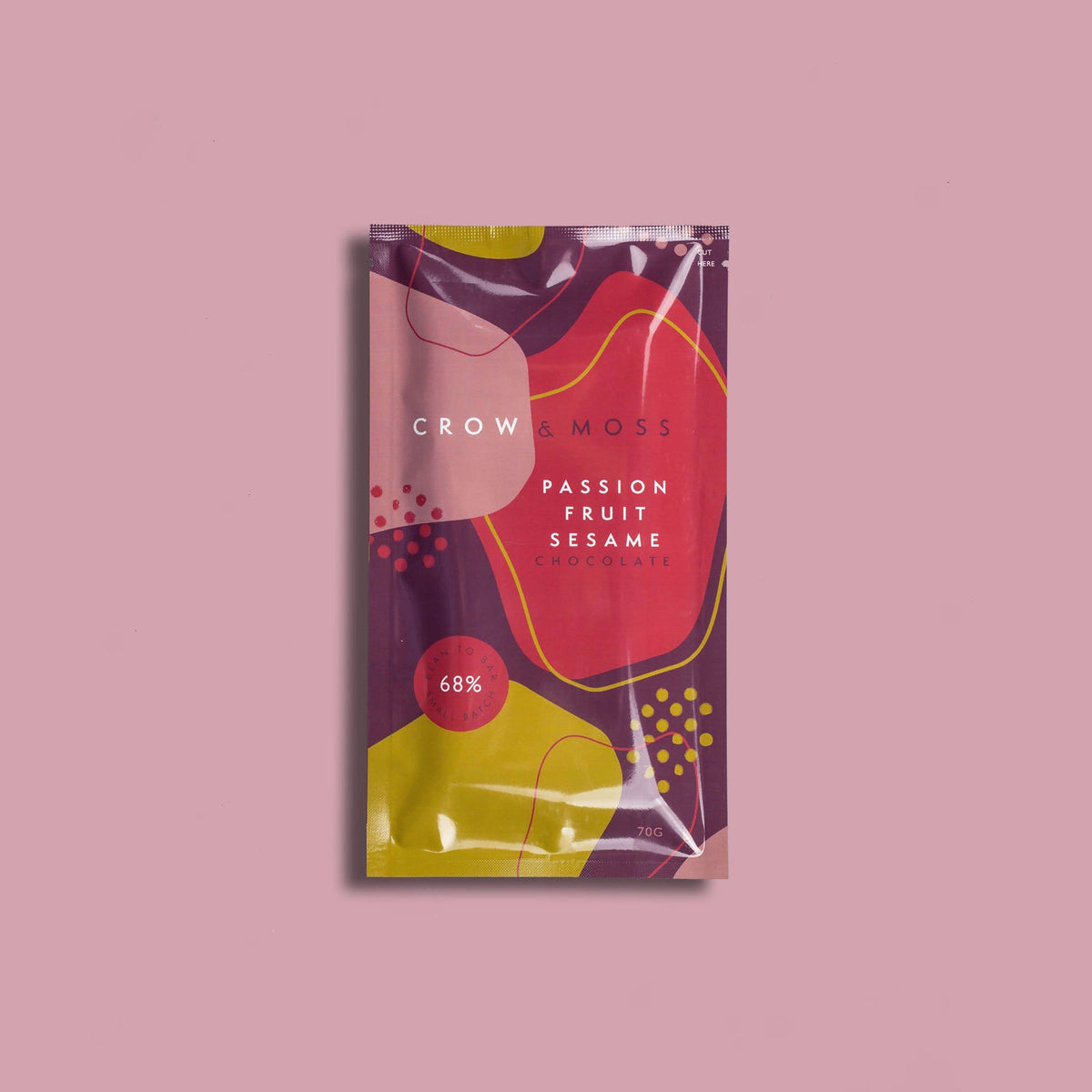 Passion Fruit Sesame Chocolate Bar 68% - Case of 15 by Farm2Me