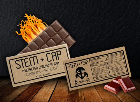 Mushroom Chocolate Cordyceps Bar by Stem + Cap by CULTUREShrooms