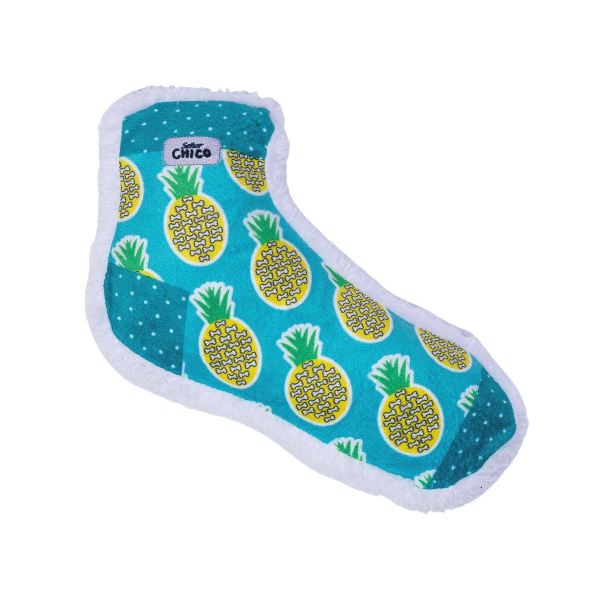 Squeaking Pineapple Comfort Plush Sock Dog Toy by American Pet Supplies