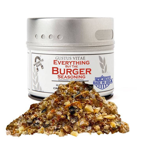 Everything But The Burger Seasoning | All Natural | Non GMO | 1.9 oz (54 g) | Gourmet Spice Mix | Small Batch | Artisanal Rub | Seasoning Pack | Magnetic Tin | by Alpha Omega Imports