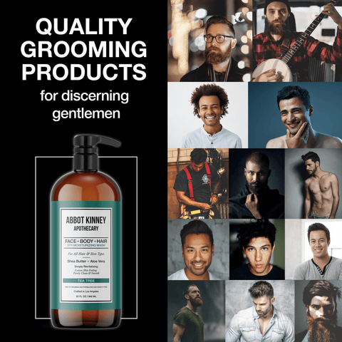 Essential Men's Grooming Bundle - 3-in-1 Wash for Hair and Body + Face + Beard Wash with Tea Tree Oil by Abbot Kinney Apothecary by  Los Angeles Brands
