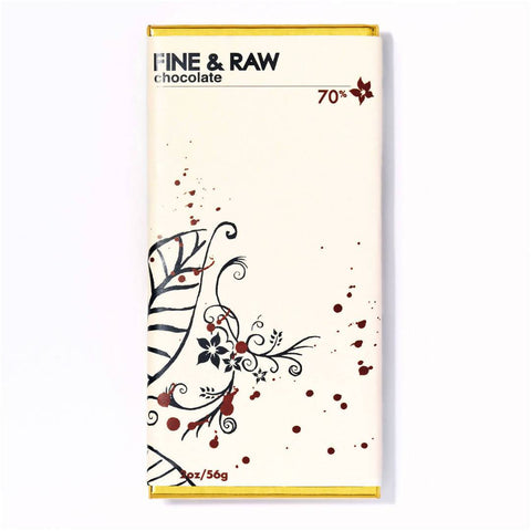 Fine and Raw Dark Chocolate, Organic (70% Cocoa / Cacao) - 10 Bars x 2oz by Farm2Me