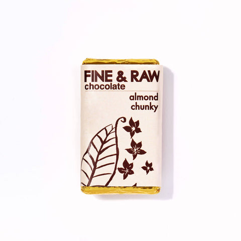 Fine and Raw Almond Chunky Chocolate Bars, Organic - 10 Bars x 1.5oz by Farm2Me