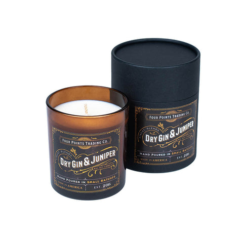 Dry Gin & Juniper 8oz Soy Candle by Four Points Trading Co.