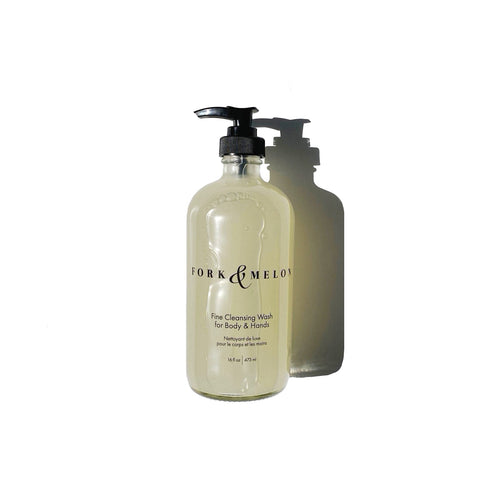 Fine Cleansing Wash for Body & Hands (Glass Bottle) by FORK & MELON