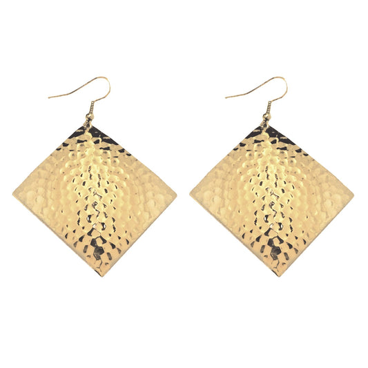 Gold Hammered Diamond Dome Lures of Love Earrings by The Urban Charm