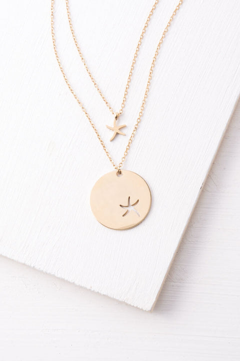 Community Gold Starfish Pendant Necklace Set by Starfish Project
