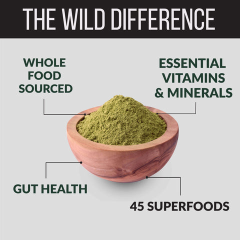 Raw Super Greens Daily Juice Drink With Prebiotic, Probiotic & Digestive Enzymes by Wild Foods